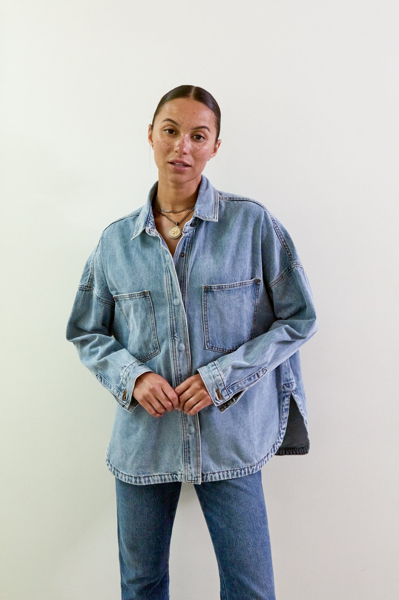 denim jacket dress shirt Wrangler 74145PW Mens Cowboy Cut Western Jacket Prewashed Denim J.C. Western Wear